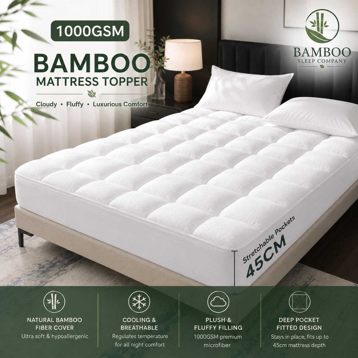 Bamboo Mattress Topper